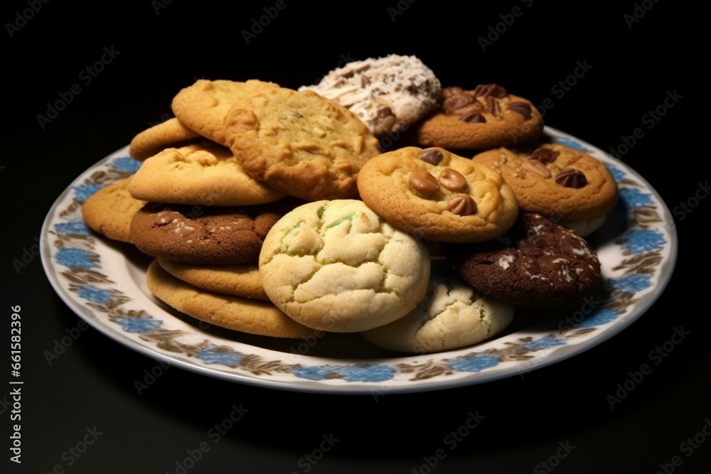 a plate of cookies. Generative AI