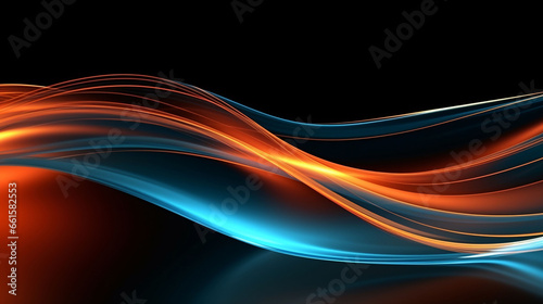 Abstract colorful wave on dark background. vector illustration for your design.