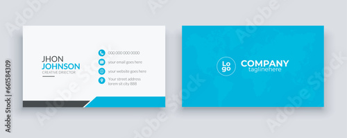 An elegant and simple business card design template. A minimalist clean and professional visiting card design template.