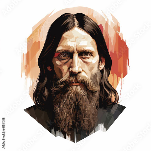 Imaginary Portrait of Rasputin, Russian sorcerer, ia generated photo