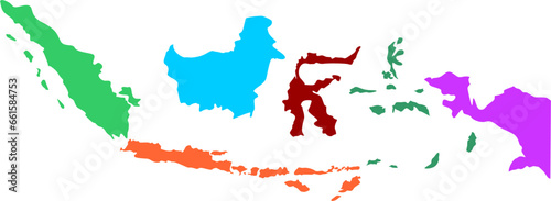 indonesian island cartoon with colour