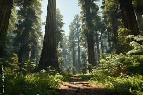 footpath in the forest  Generative AI