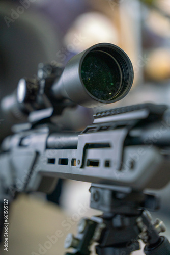 sniper rifle scope close up