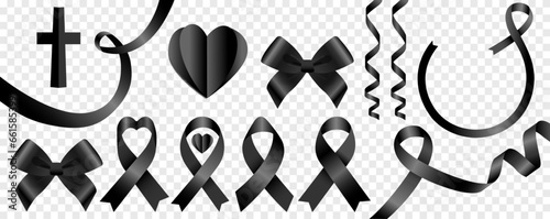 black Ribbon y moño para conmemorar el luto photo
