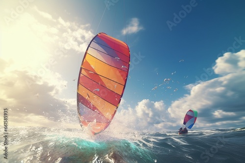 kite surfing in the sea, Generative AI