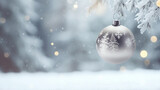Christmas ball on pastel background