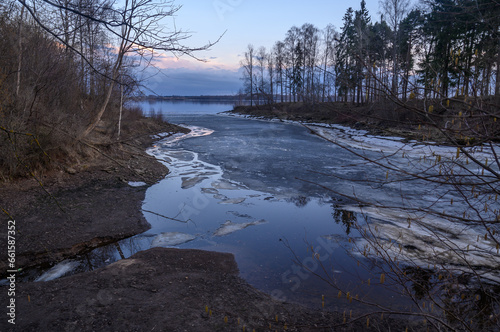 ice melts in a stream in Aizkraukle in Latvia 1