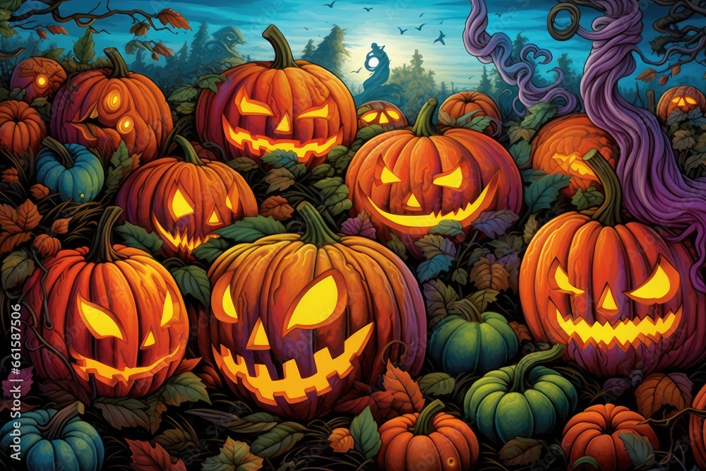 halloween craze pumpkins patterns Generative AI