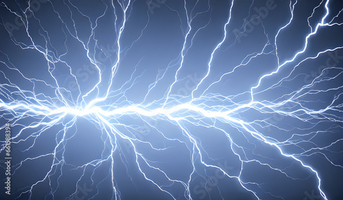 Blue lightning close up background,Generative AI