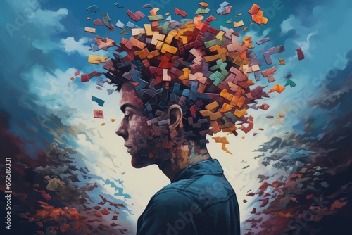 Person with overthinking and lots of thoughts