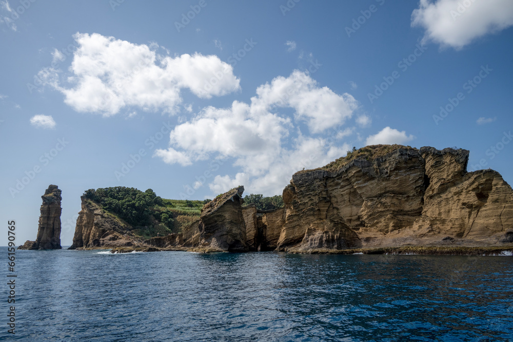 Islet of Vila Franca do Campo view from a boat
