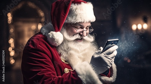Christmas App Magic: Watch Santa's amazed reaction to a mobile app on his phone, a humorous and festive digital ad