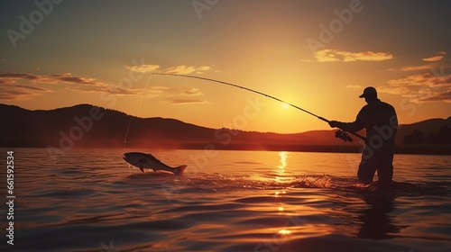 Lucky man fishing