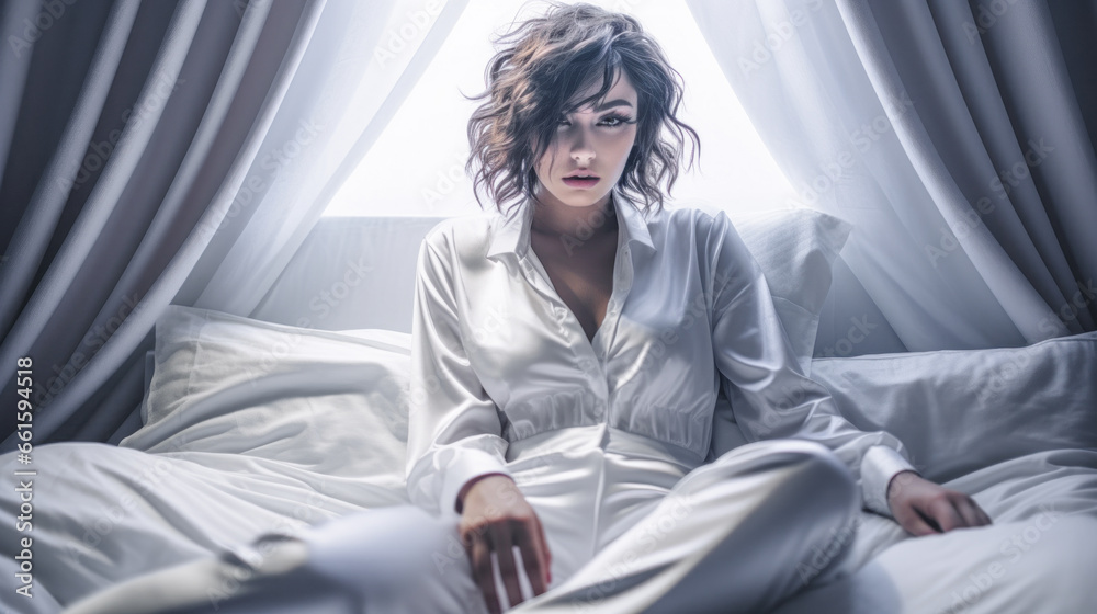 Young Woman in White Outfit Makes Posing for Expensive Lifestyle in a Privat Hospital Digital Art Wallpaper Cover Poster Card Medical Plastic Surgery Young Woman in White Outfit Makes Posing for Expensive Lifestyle in a Privat Hospital Digital Art Wallpaper Cover Poster Card Medical Plastic Surgery
