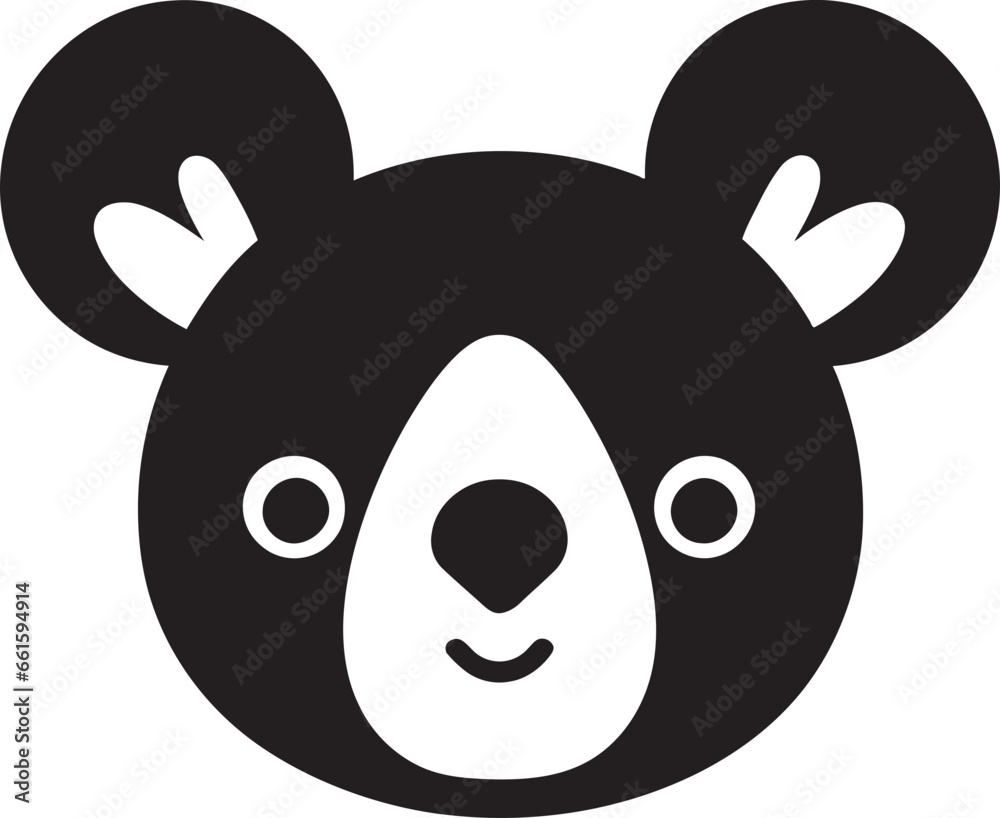 Gentle Koala Head Icon Geometric Appeal Napping in Vector Koala Art Gentle Koala Head Icon Geometric Appeal Napping in Vector Koala Art