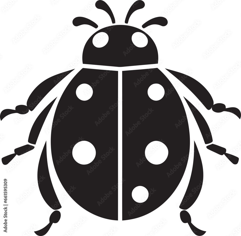 Obraz premium Contemporary Crawler in the Shadows Minimalistic Beauty of the Ladybug