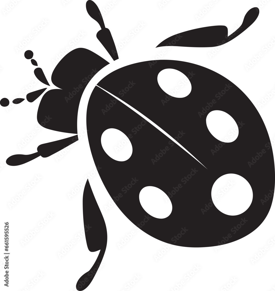 Obraz premium Abstract Beauty in Shadows Sleek Ladybug Mark Timeless Monochrome Marvel Ladybug Silhouette
