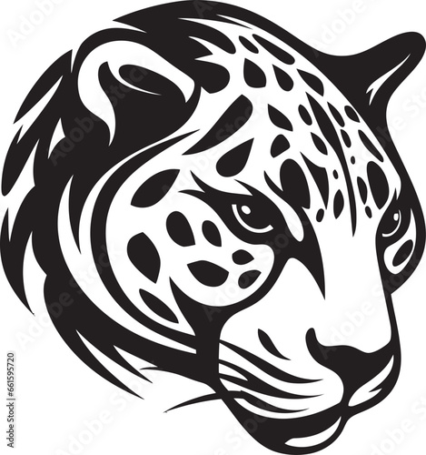 Ferocious Feline Logo Black Vector Leopard Prowess Fiercely Elegant Black Leopard Icon in Vector