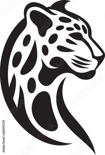 Fiercely Elegant Black Leopard Icon in Vector Pouncing Panther Black Vector Logo Design
