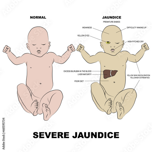 Jaundice is an abnormality of yellowing of the skin and mucous membranes caused by hyperbilirubinemia.