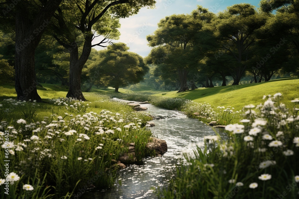 spring in the park, Generative AI