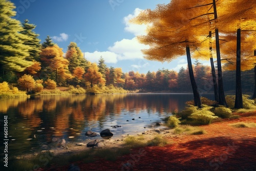 autumn in the forest, Generative AI