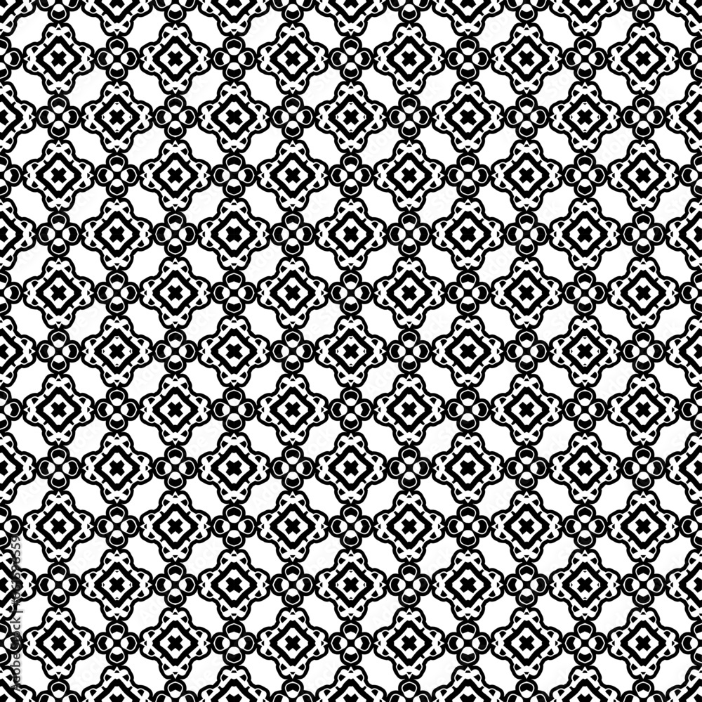 Black and white seamless abstract pattern. Background and backdrop. Grayscale ornamental design. Mosaic ornaments. Vector graphic illustration. EPS10. Black and white seamless abstract pattern. Background and backdrop. Grayscale ornamental design. Mosaic ornaments. Vector graphic illustration. EPS10.
