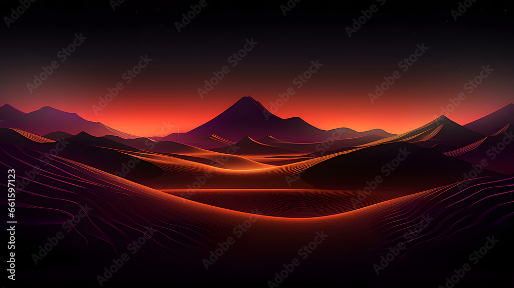 Illustration of African desert landscape