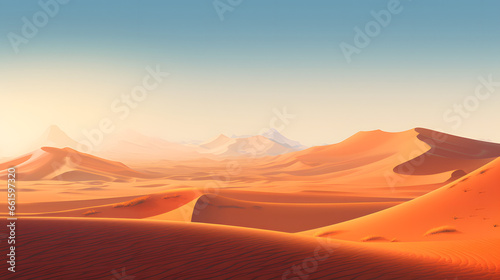 Illustration of African desert landscape
