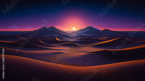 Illustration of African desert landscape