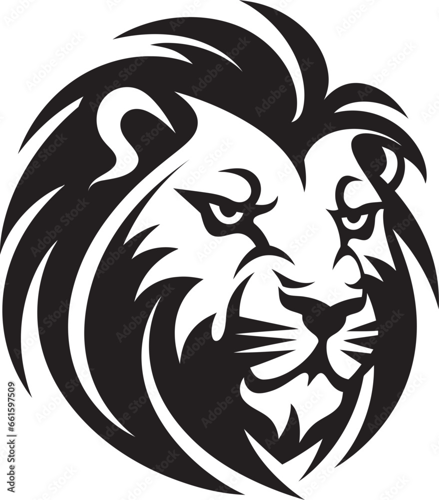 Savage Strength Lion Emblem Design Regal Roar Black Lion Icon in Vector Savage Strength Lion Emblem Design Regal Roar Black Lion Icon in Vector