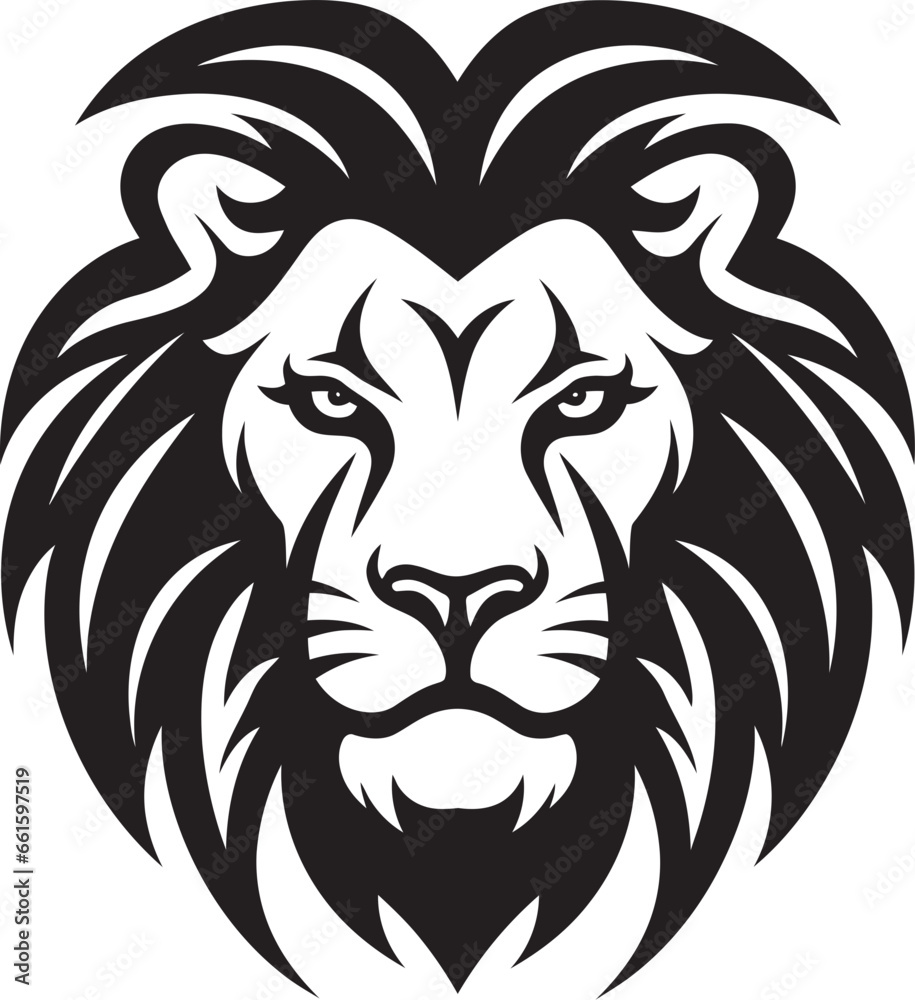 Elegant Authority Black Vector Lion Design Majestic Mane Lion Icon Emblem