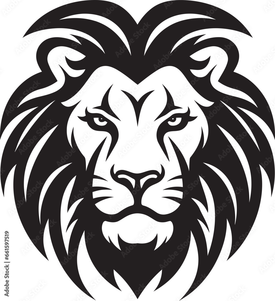 Fototapeta premium Elegant Authority Black Vector Lion Design Majestic Mane Lion Icon Emblem