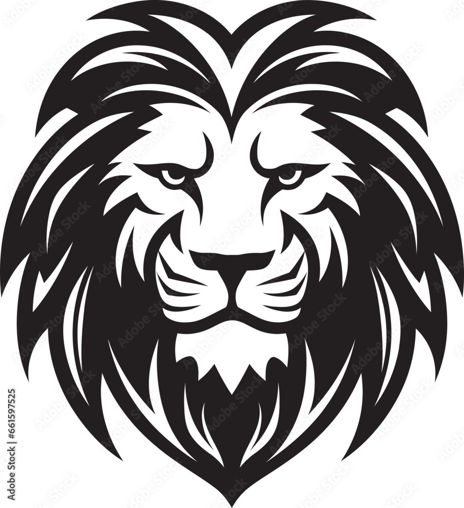 Power Unleashed Black Lion Vector Logo Graceful Predator Lion Logo Design