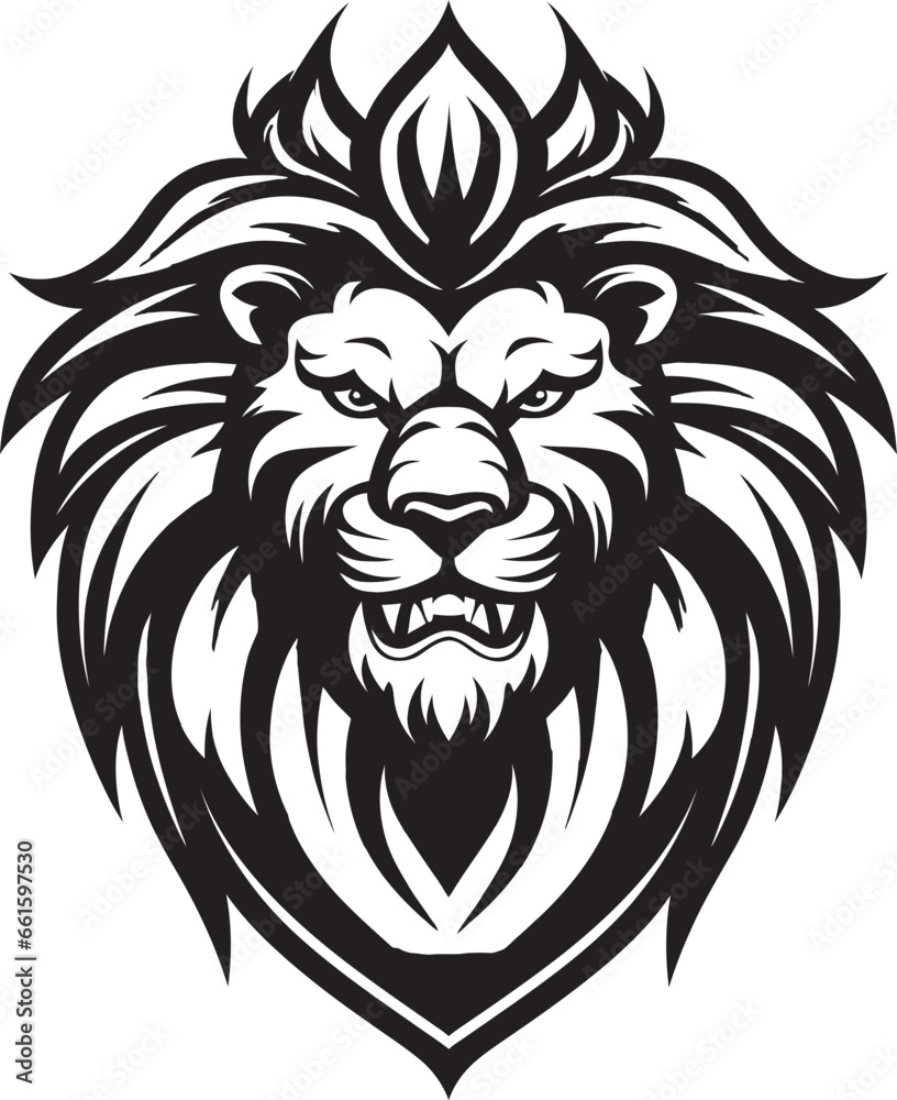 Sleek Sovereign Lion Logo Excellence Stalking Beauty Black Vector Lion Icon