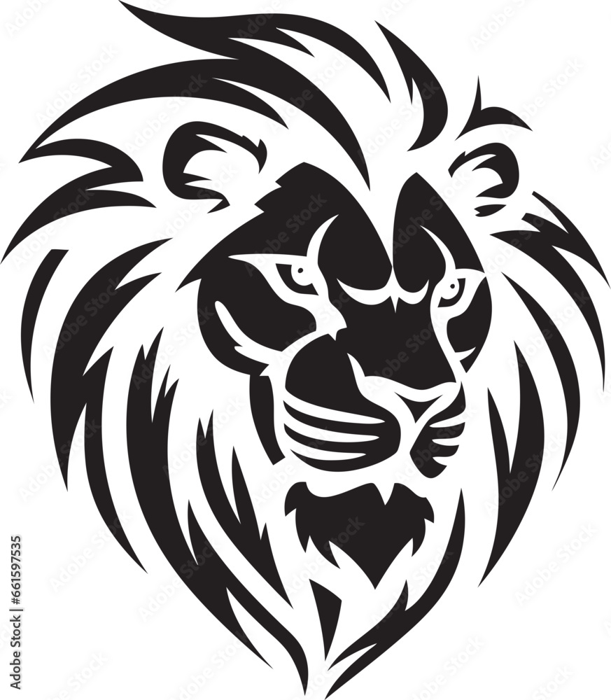 Regal Elegance Lion Icon Excellence Graceful Roar Black Lion Vector Logo