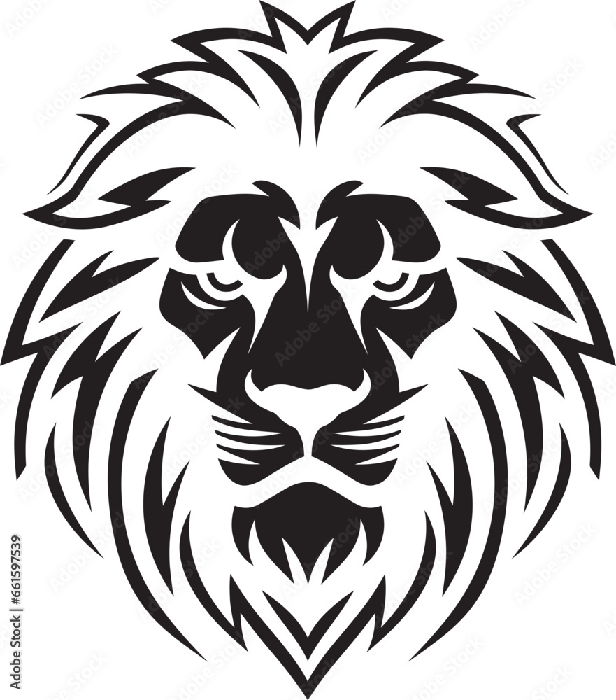 Roaring Majesty Black Lion Vector Emblem Sleek Sovereign Lion Logo Excellence