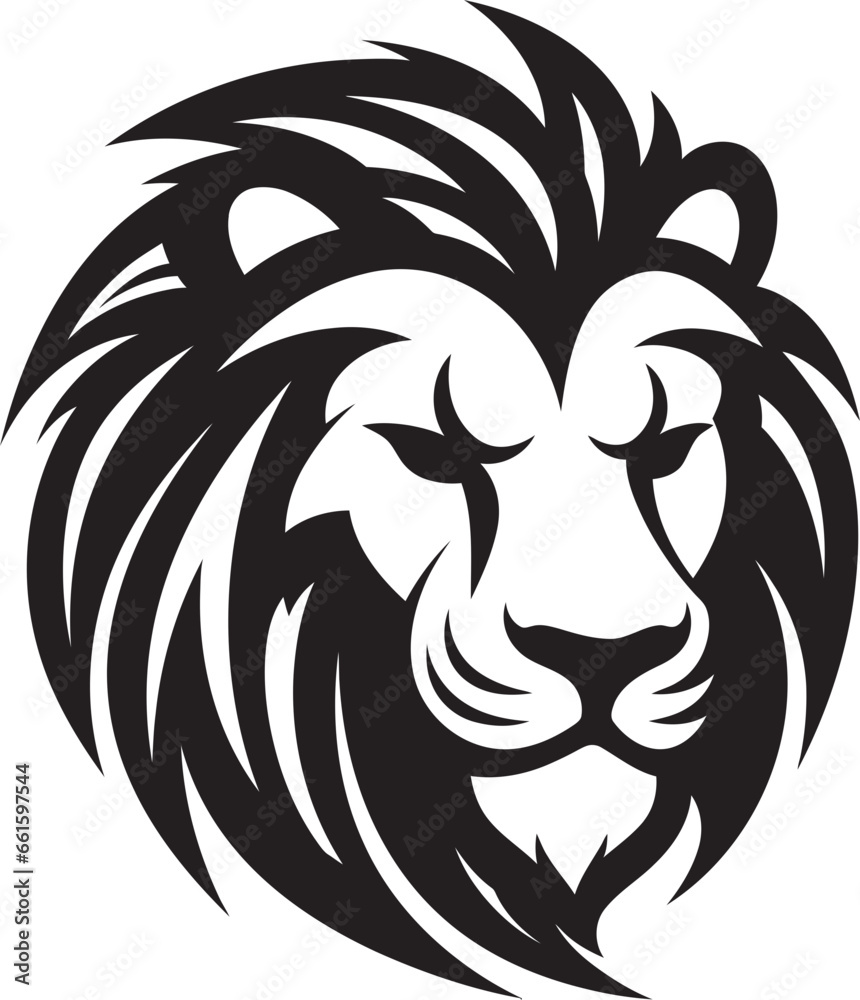 Fototapeta premium Graceful Roar Black Lion Vector Logo Savage Authority Lion Emblem Logo Design