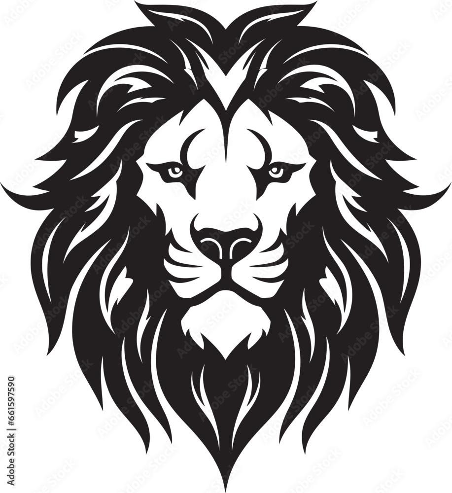Untamed Beauty Lion Logo Design Regal Roar Black Vector Lion Icon Excellence