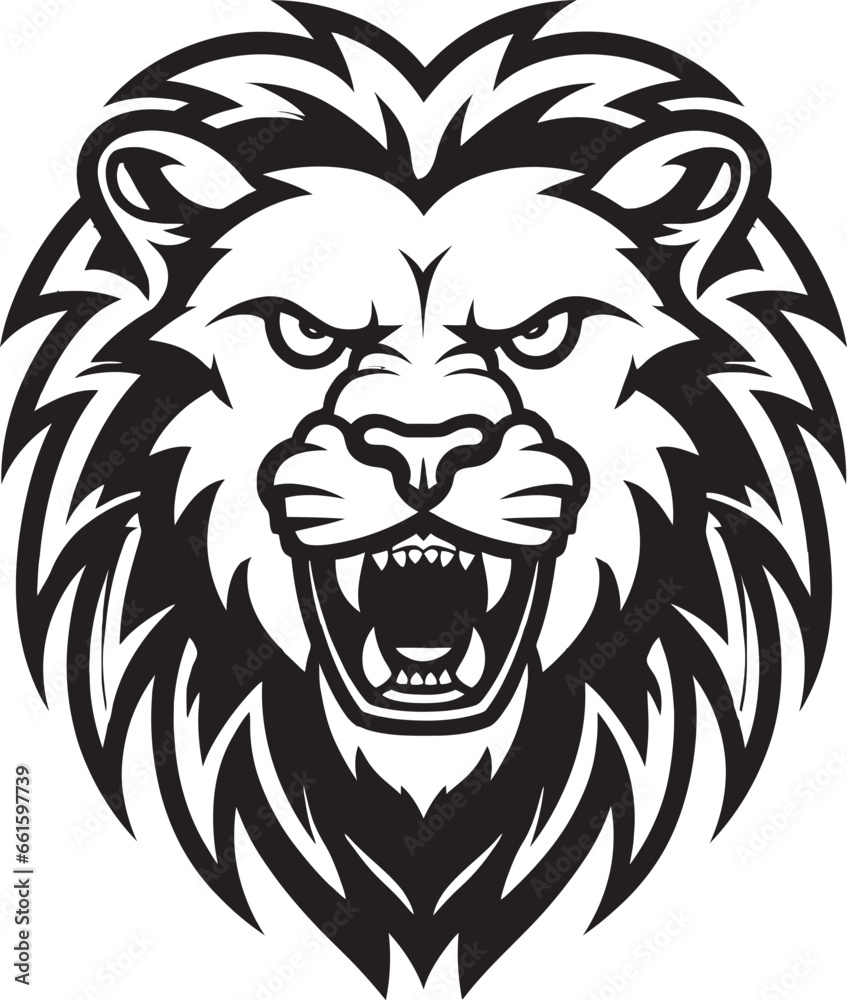 Graceful Roar The Black Lion Vector Logo Savage Authority A Lion Emblem Logo Design