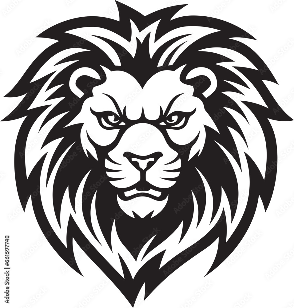 Majestic Monarch A Lion Logo in Vector Ferocity Unleashed The Black Vector Lion Emblem