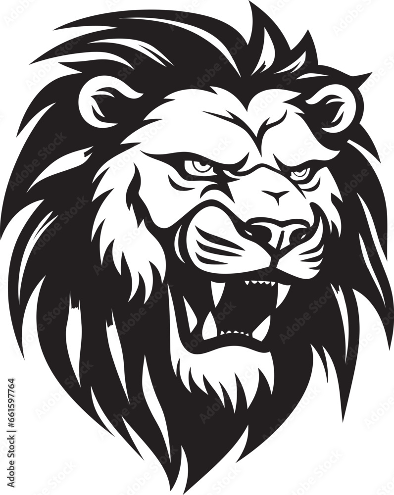 Fototapeta premium Regal Ruler The Black Lion Emblem Logo Design Wildcat Excellence A Lion Icon Excellence