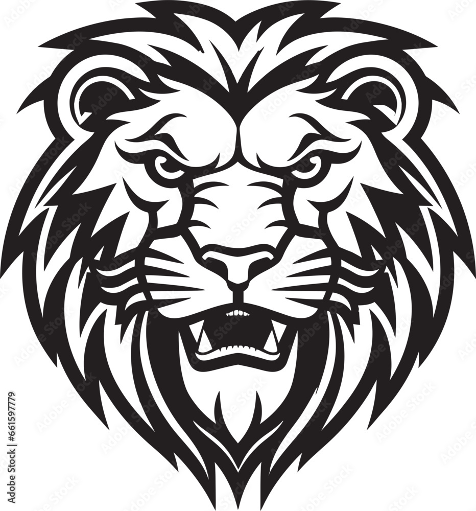 Regal Beauty A Lion Emblem in Vector The Roaring King The Black Vector Lion Icon