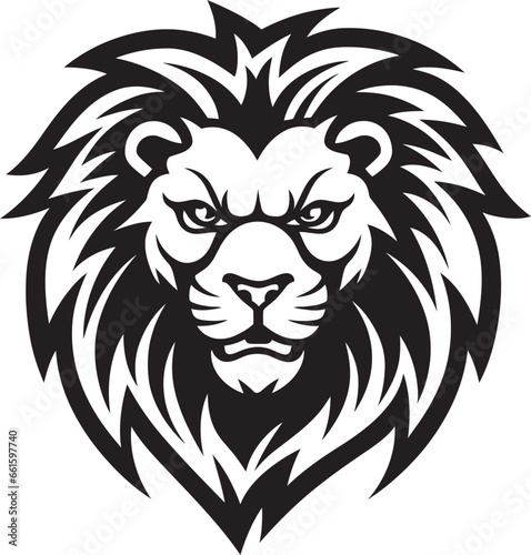 Fototapeta Naklejka Na Ścianę i Meble -  Majestic Monarch A Lion Logo in Vector Ferocity Unleashed The Black Vector Lion Emblem