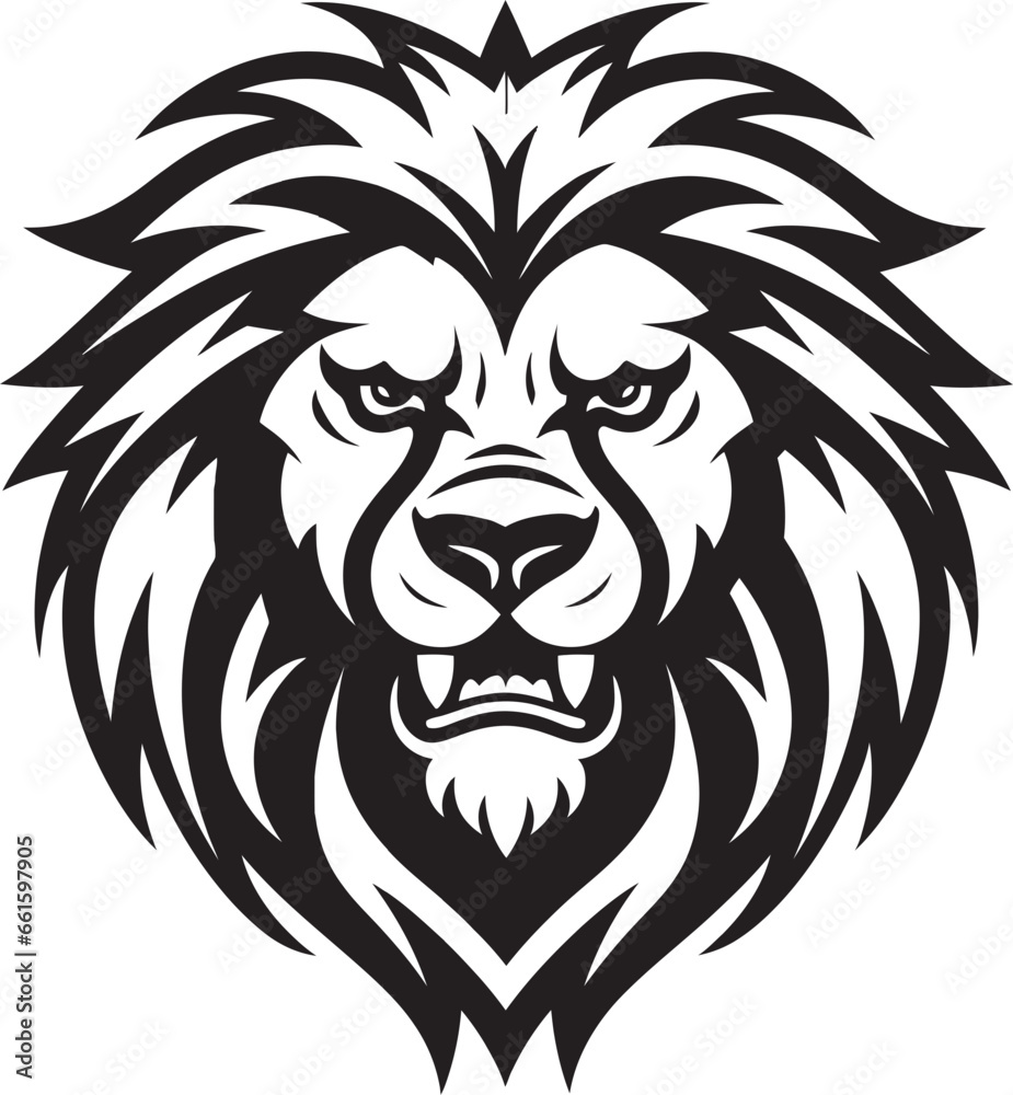 Ferocious Excellence Majestic Black Vector Lion Icon On the Hunt Black Lion Emblem Mastery in Vector