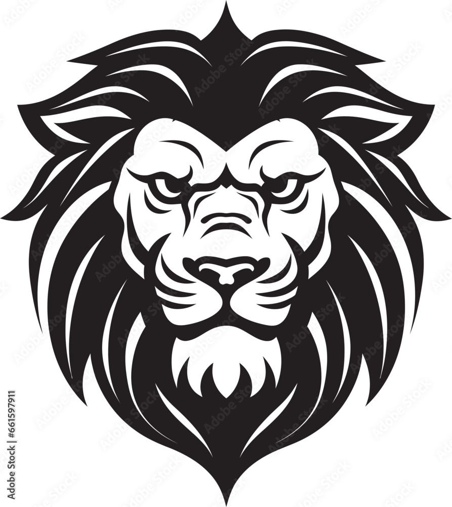 Untamed Beauty The Pouncing Grace of Lion Icon Regal Ruler The Fierce Dominance of Black Lion Logo