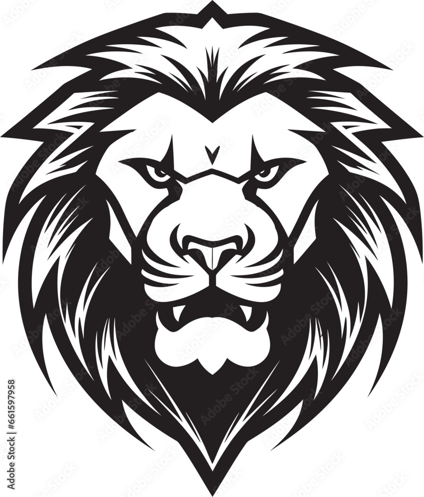Savage Majesty The Roaring Dominance of Black Lion Logo Sleek Dominance The Majestic Power of Lion Icon in Vector