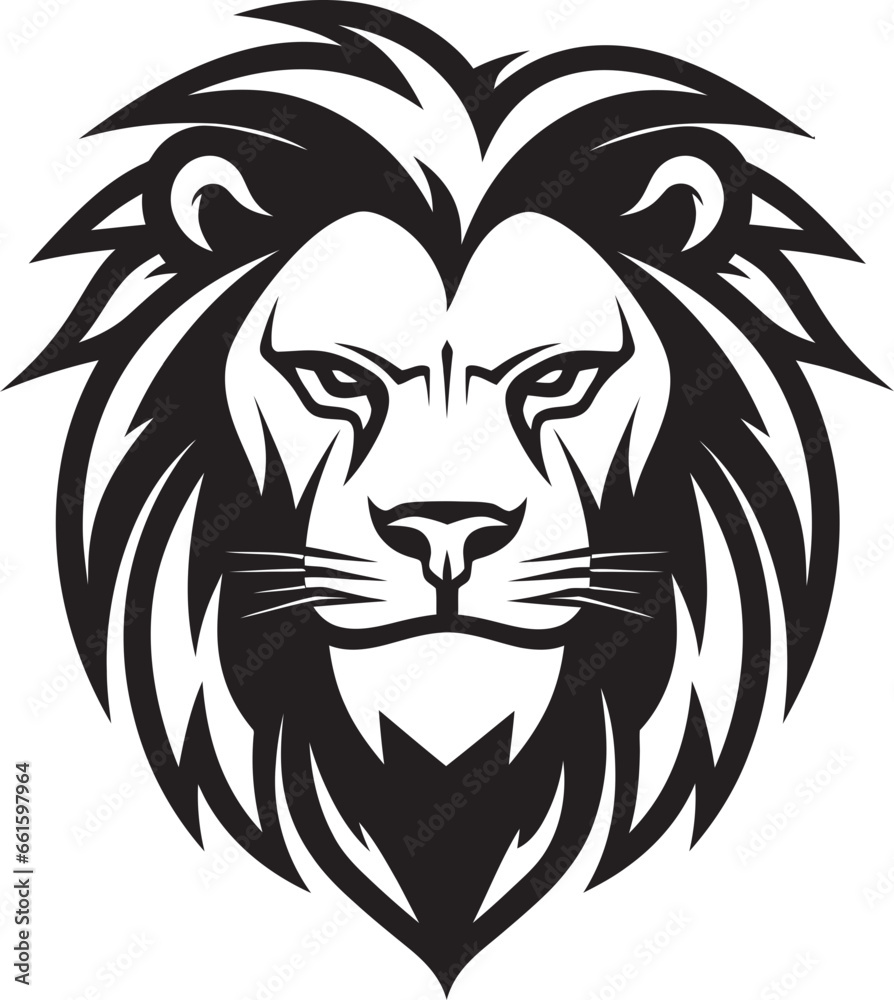 Obraz premium On the Prowl The Fierce Authority of Lion Emblem Excellence Proud Hunter The Roaring Majesty of Black Vector Lion Logo