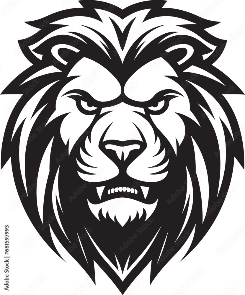 Regal Dominance The Prowling Grace Regal Roar Black Vector Lion Logo   The Majestic Emblem of Excellence