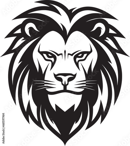 Fototapeta Naklejka Na Ścianę i Meble -  On the Prowl The Fierce Authority of Lion Emblem Excellence Proud Hunter The Roaring Majesty of Black Vector Lion Logo